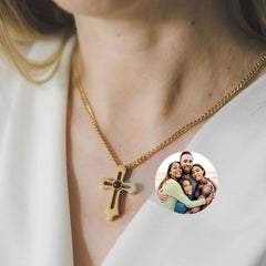 Collana con proiezione di foto personalizzata Gioielli a croce personalizzati