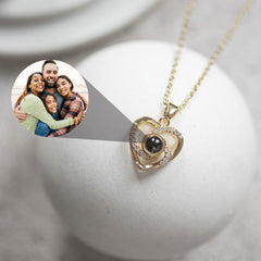 Custom Photo Projection Necklace, Personalized Memorial Picture Necklace