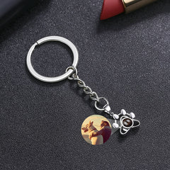 Personalized Dog Photo Projection Necklace, Dog Paw Projection Keychain, Gift for Dog Lover