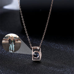 Custom Camera Projection Necklace, Personalized Memorial Photo Pendant Necklace