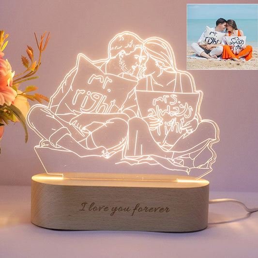 Lámpara personalizada 3D con foto, Lámpara personalizada con foto grabada, Luz nocturna con foto