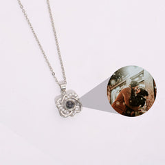 Love Heart Personalized Projection Necklace, Custom Memorial Photo Pendant