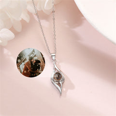 Custom Bird Projection Necklace, Personalized Memorial Photo Jewelry