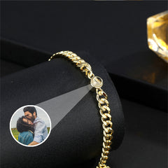 Personalized Picture Projection Bracelet, Custom Memorial Photo Jewelry