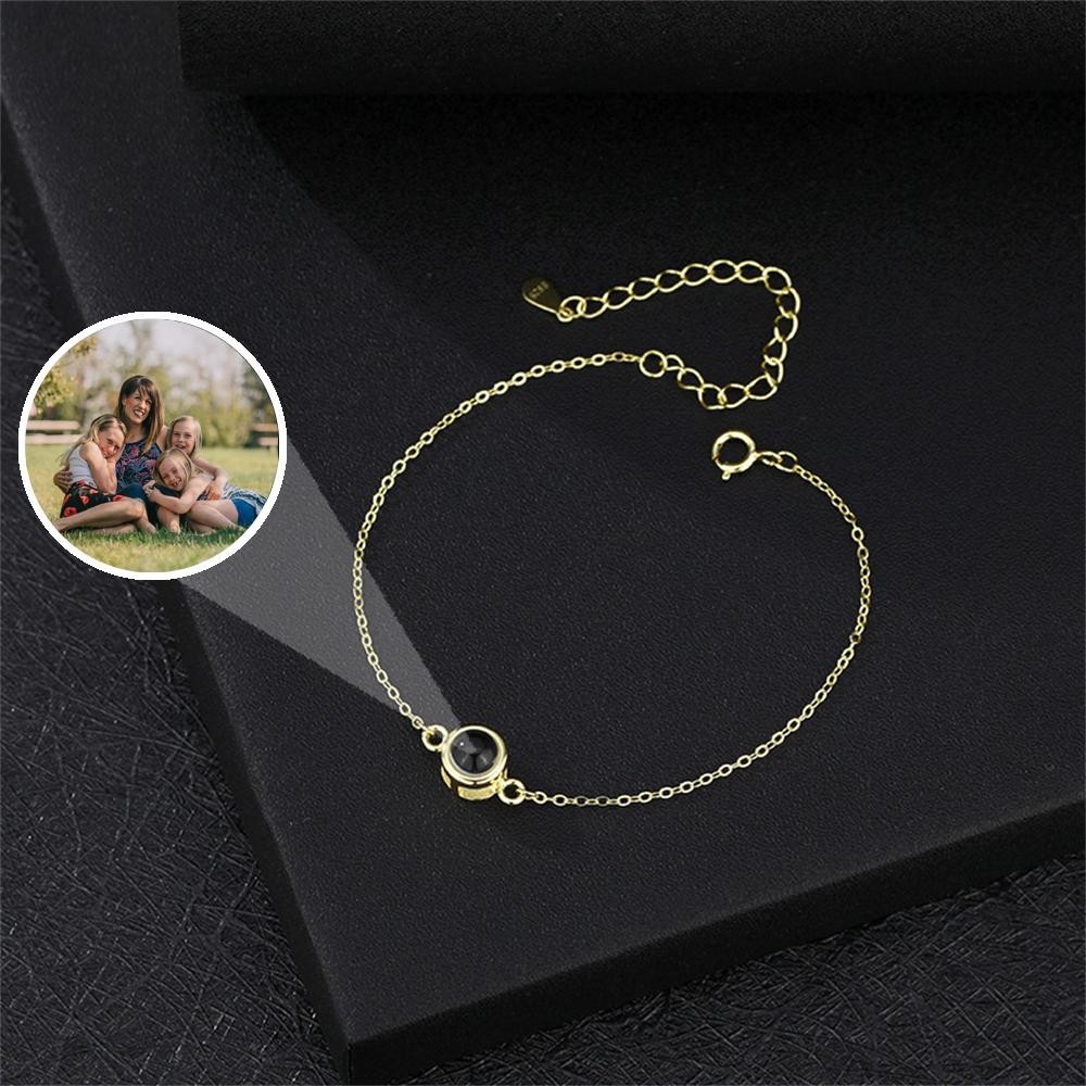 Personalized Projection Photo Bracelet, Custom Memorial Picture Jewelry