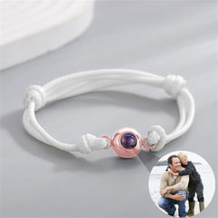 Custom Photo Projection Bracelet, Bracelet With White Cord