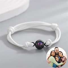 Custom Photo Projection Bracelet, Bracelet With White Cord