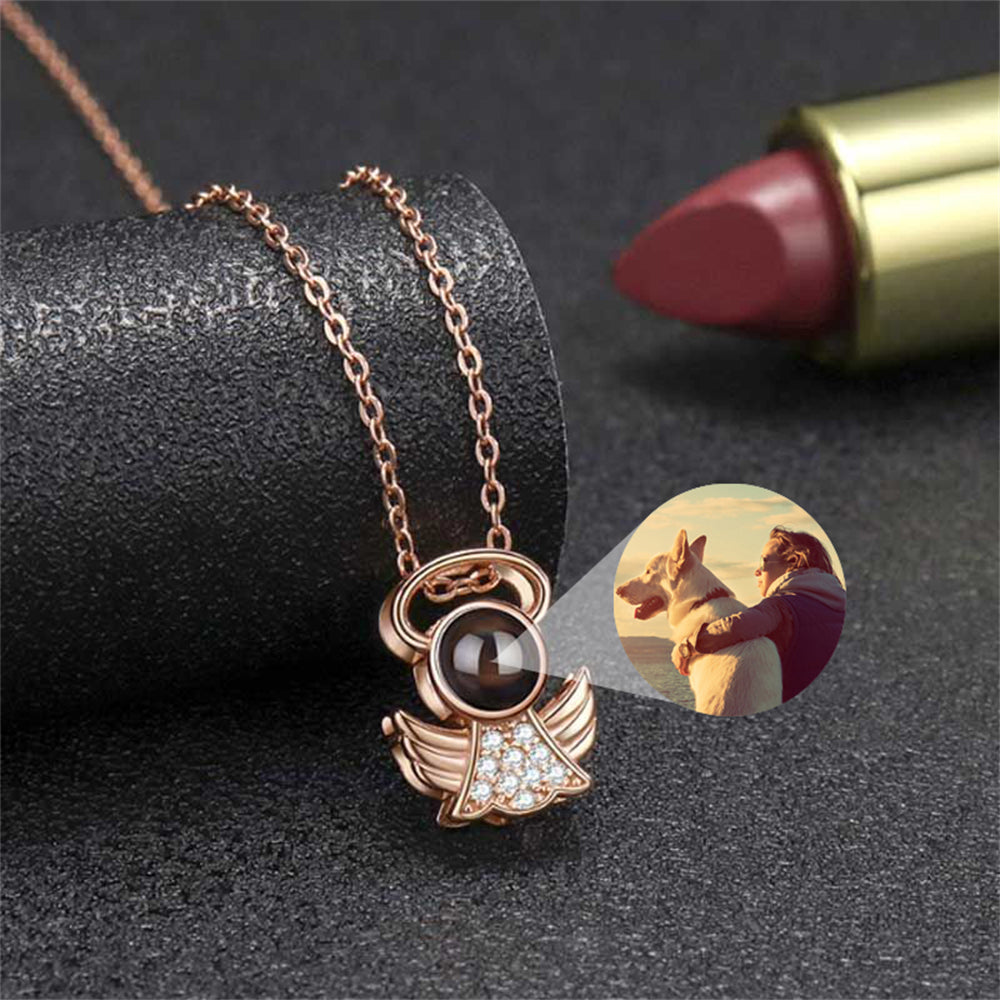 Personalized Angel Photo Projection Necklace