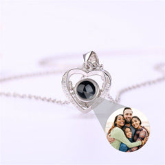 Custom Picture Projection Necklace, Personalized Memorial Photo Necklace