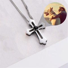 Personalized Projection Picture Necklace, Cross Shape Necklace