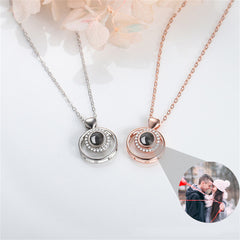 Custom Memorial Photo Pendant, Personalized Love Circle Necklace