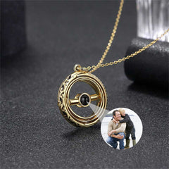 Custom Projection Photo Necklace, Astronomical Ball Necklace