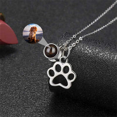 Personalized Claw Photo Projection Necklace, Dog Lover Gift