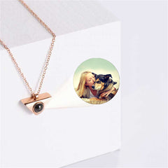 Custom Geometry Photo Projection Necklace, Personalise Picture Pendant
