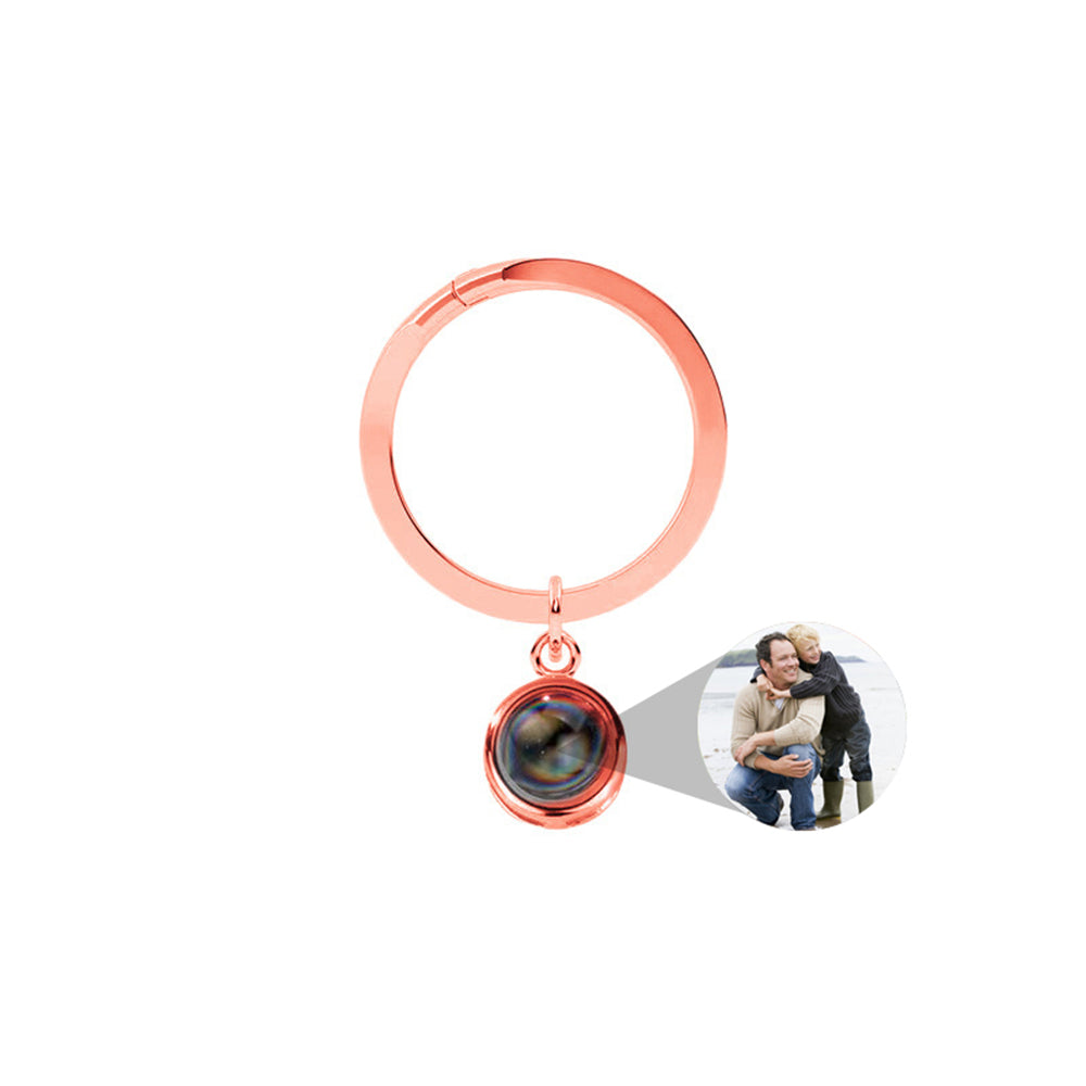 Custom Projection Photo Keychain, Personalised Memorial Picture Keyring