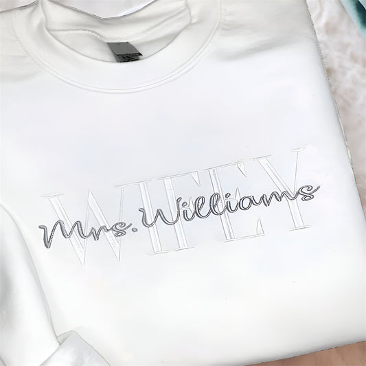 Personalized Future Mrs Embroidered Sweatshirt, Bride Sweatshirt, Gift for Her