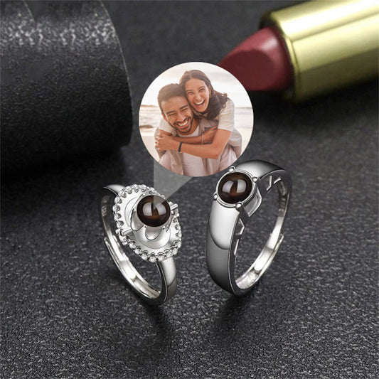 Personalized Photo Projection Ring, Gift For Couple