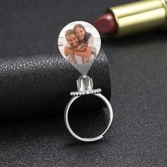 Anello personalizzato con proiezione di foto, regalo per la coppia