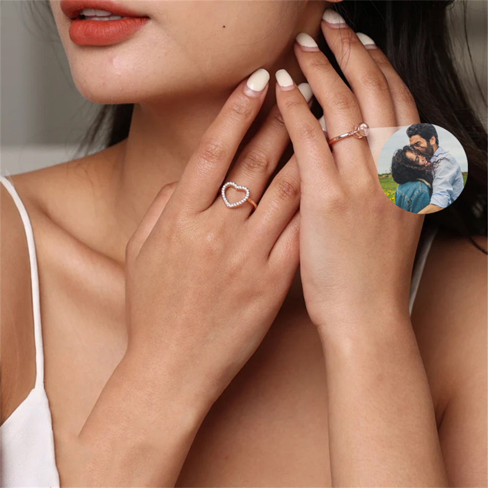 Custom Stackable Photo Projection Ring