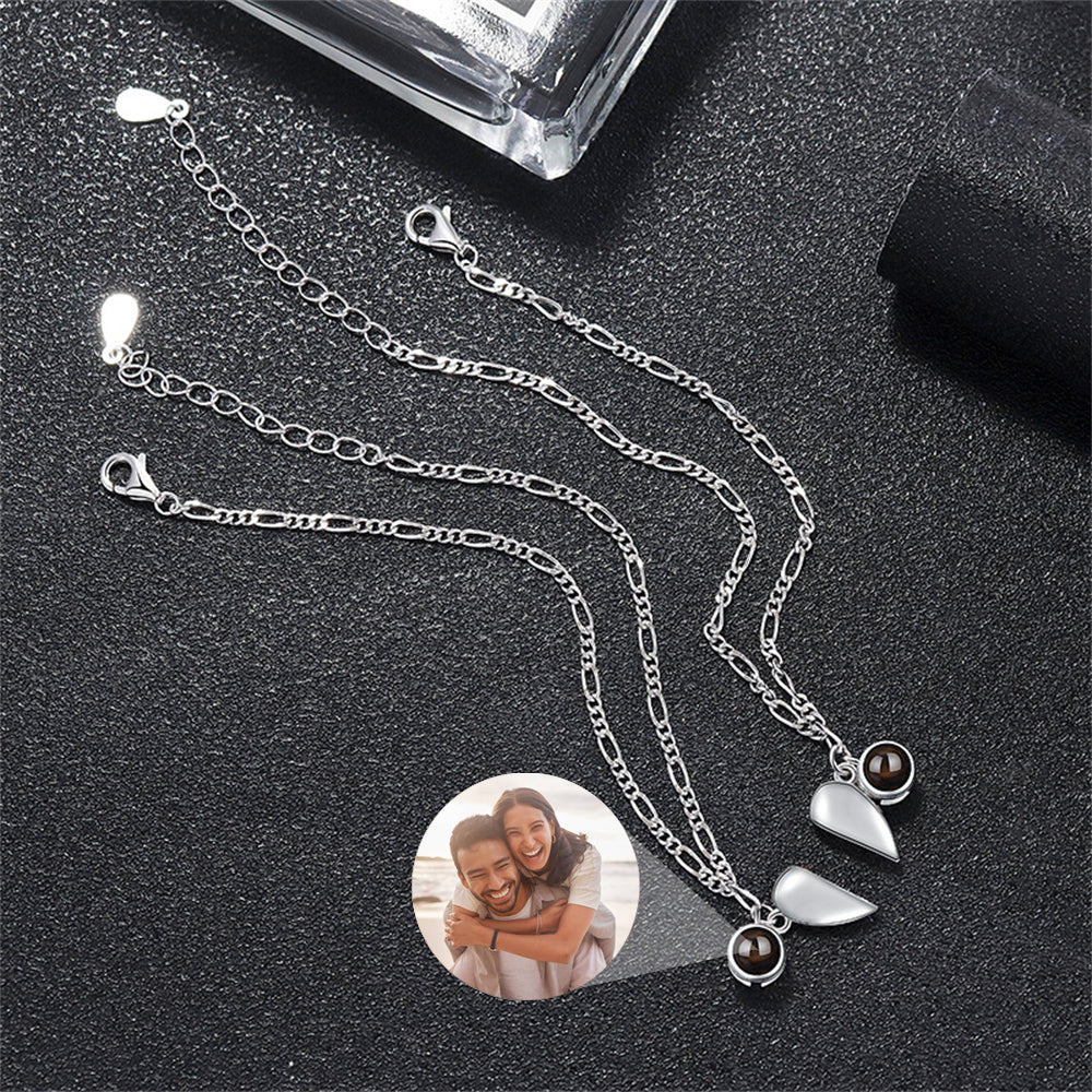 Custom Photo Projection Couple Memorial Bracelet