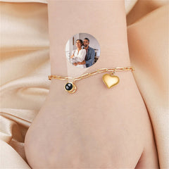 Custom Photo Projection Bracelet With Heart