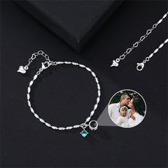 Personalized Photo Projection Bracelet With Birthstone