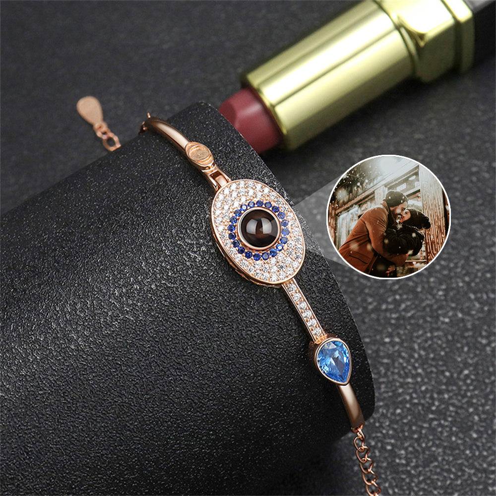 Custom Evil Eye Photo Projection Bracelet
