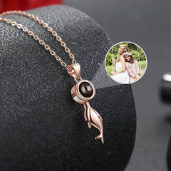 Personalized Dolphin Photo Projection Necklace