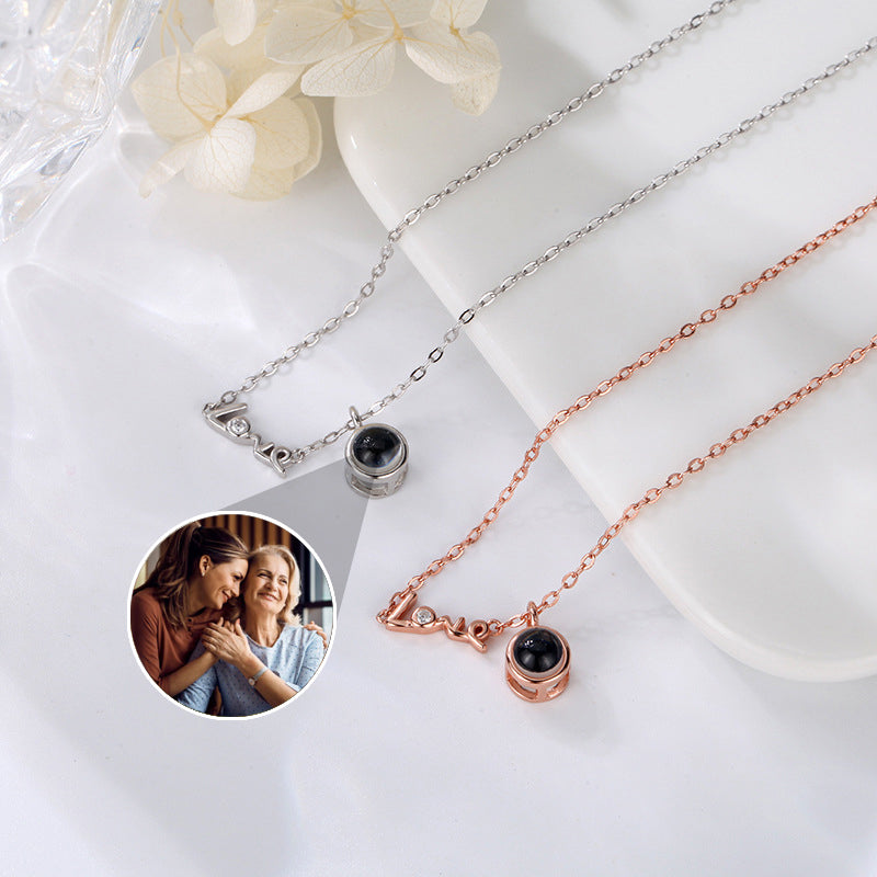 Custom Photo Projection Love Pendant Necklace