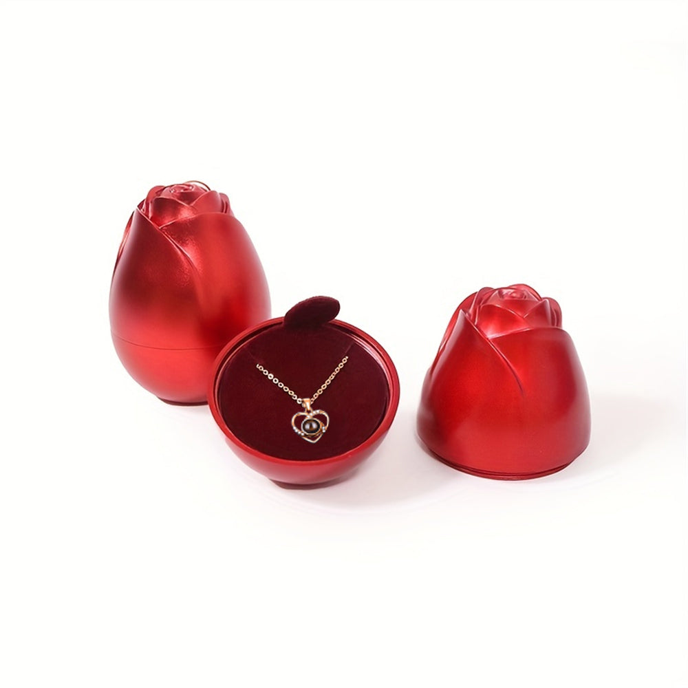 Projection Necklace with Luxury Red Rose Gift Box