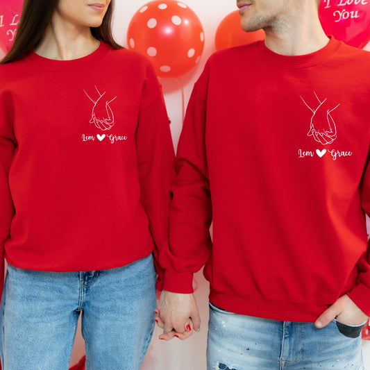 Personalized Couple Sweatshirt, Custom Couples Sweater For Valentines Day